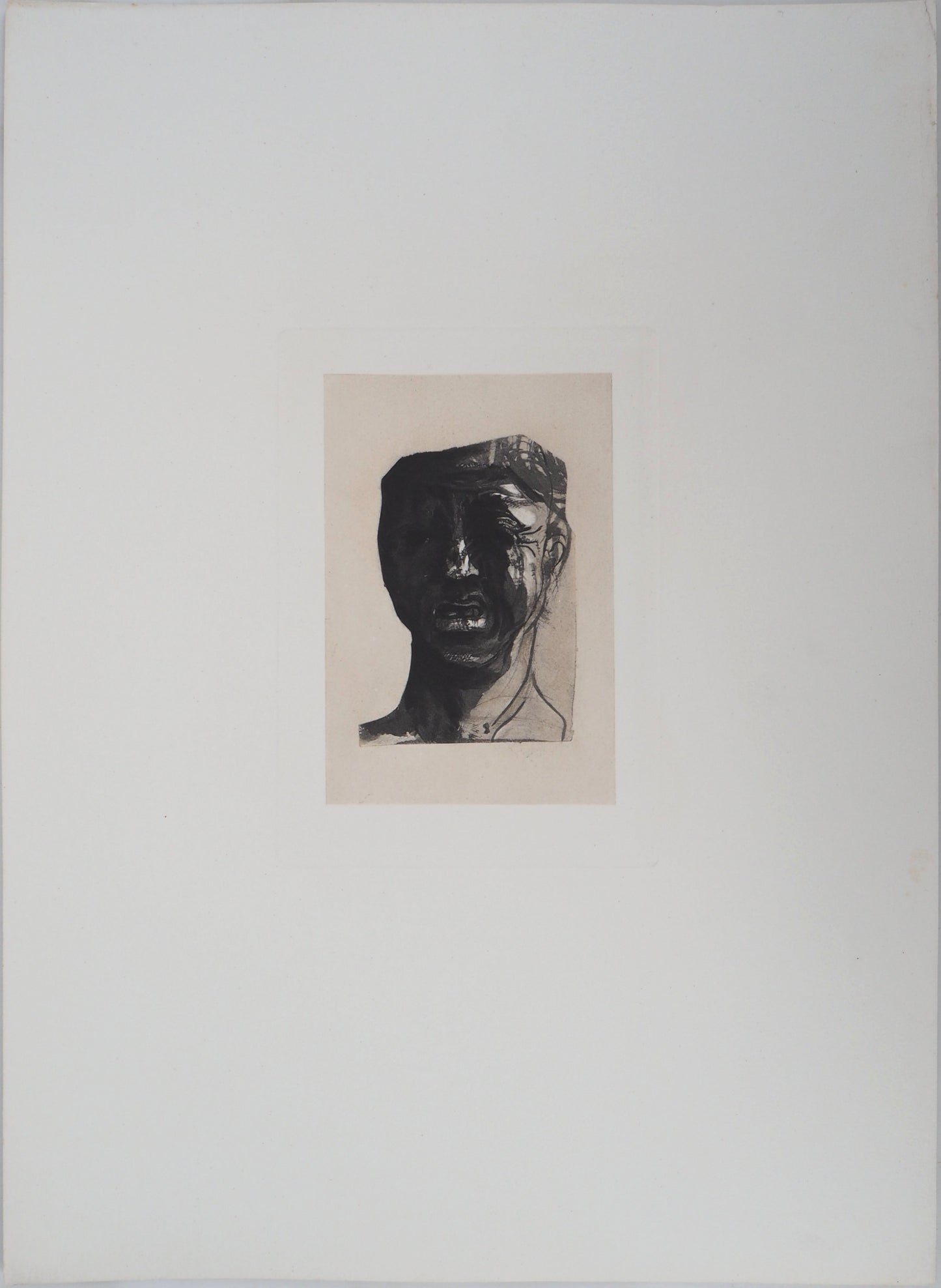 Auguste RODIN : Masque de Minos - Gravure