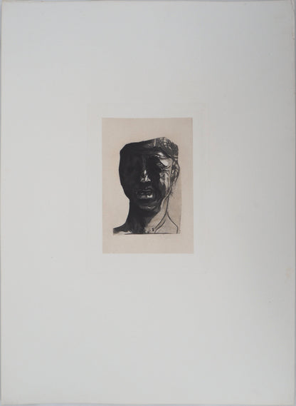 Auguste RODIN : Masque de Minos - Gravure