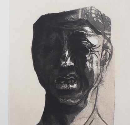 Auguste RODIN : Masque de Minos - Gravure