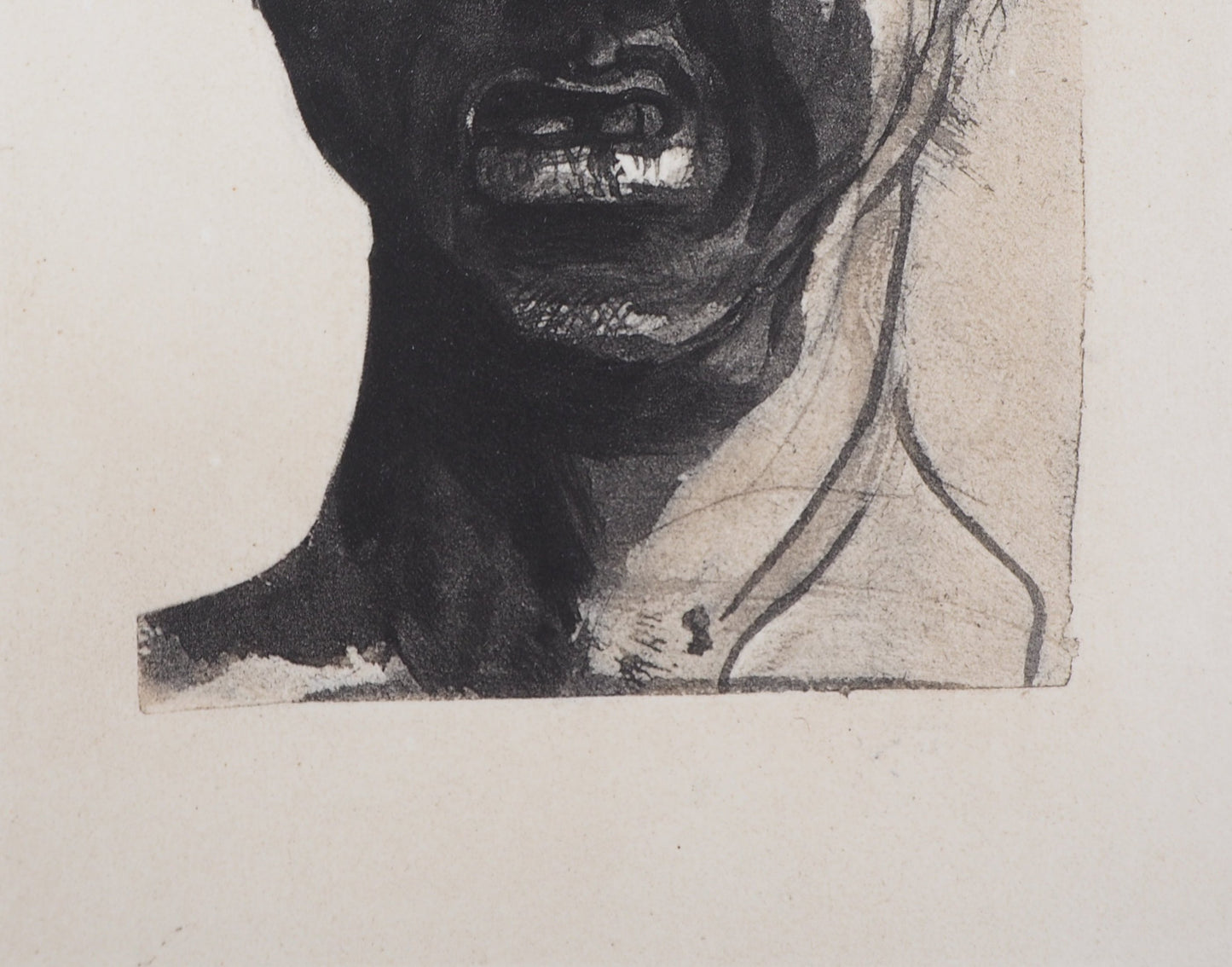 Auguste RODIN : Masque de Minos - Gravure