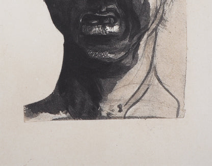 Auguste RODIN : Masque de Minos - Gravure