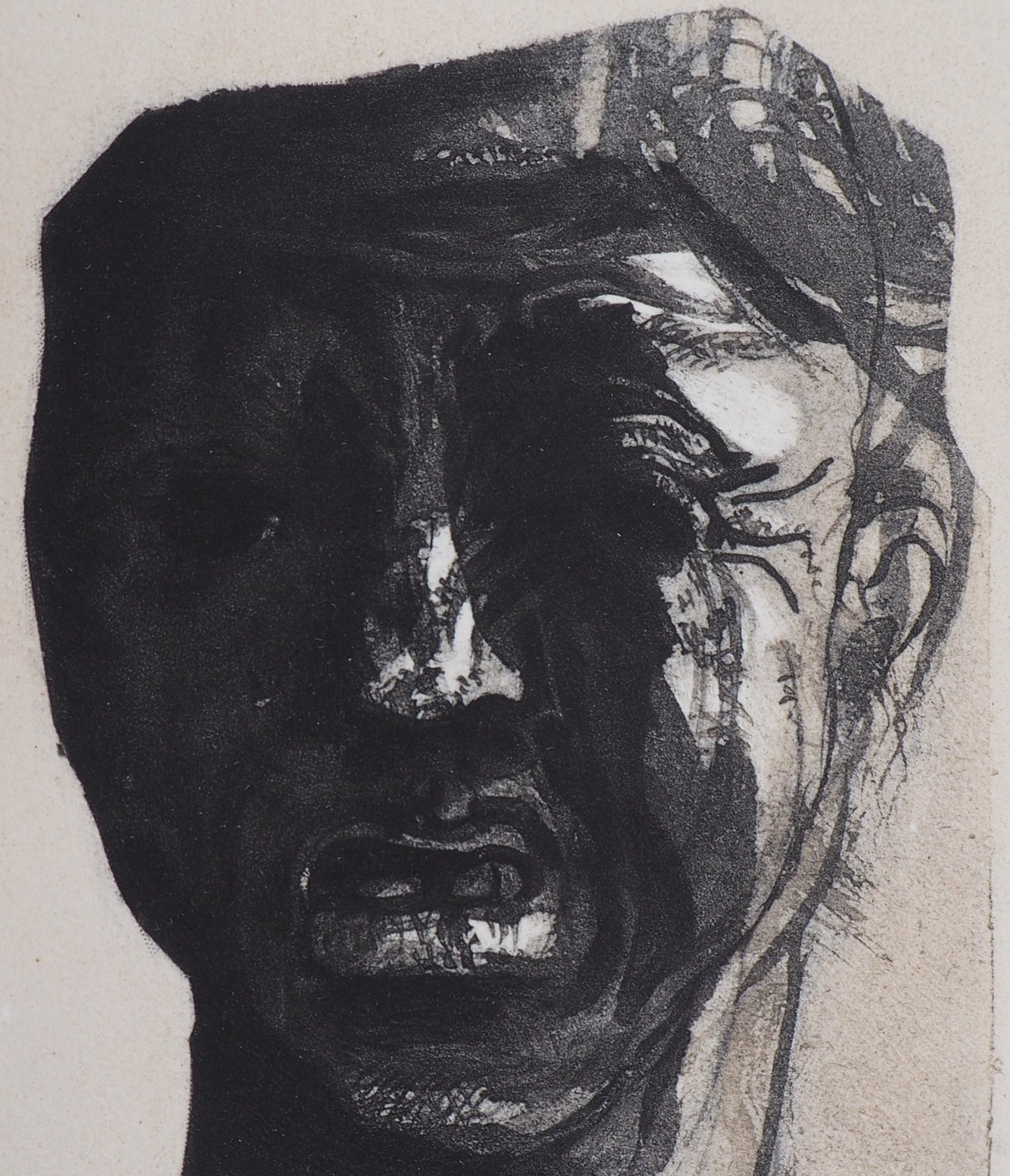 Auguste RODIN : Masque de Minos - Gravure