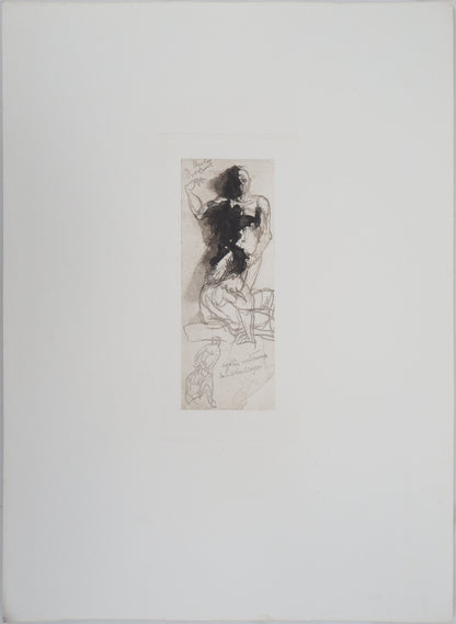 Auguste RODIN : Ugolin raconte au Dante - Gravure