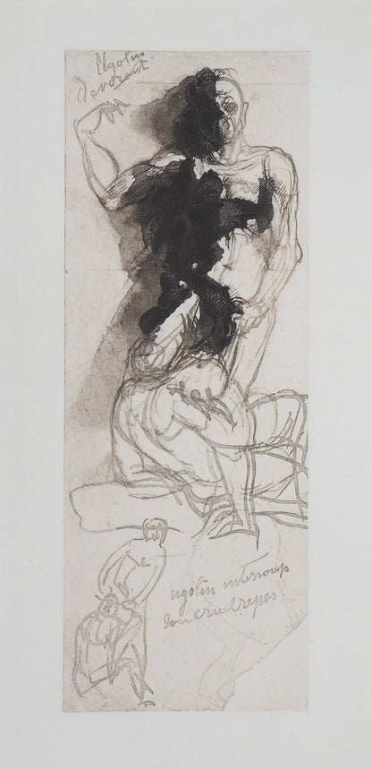 Auguste RODIN : Ugolin raconte au Dante - Gravure