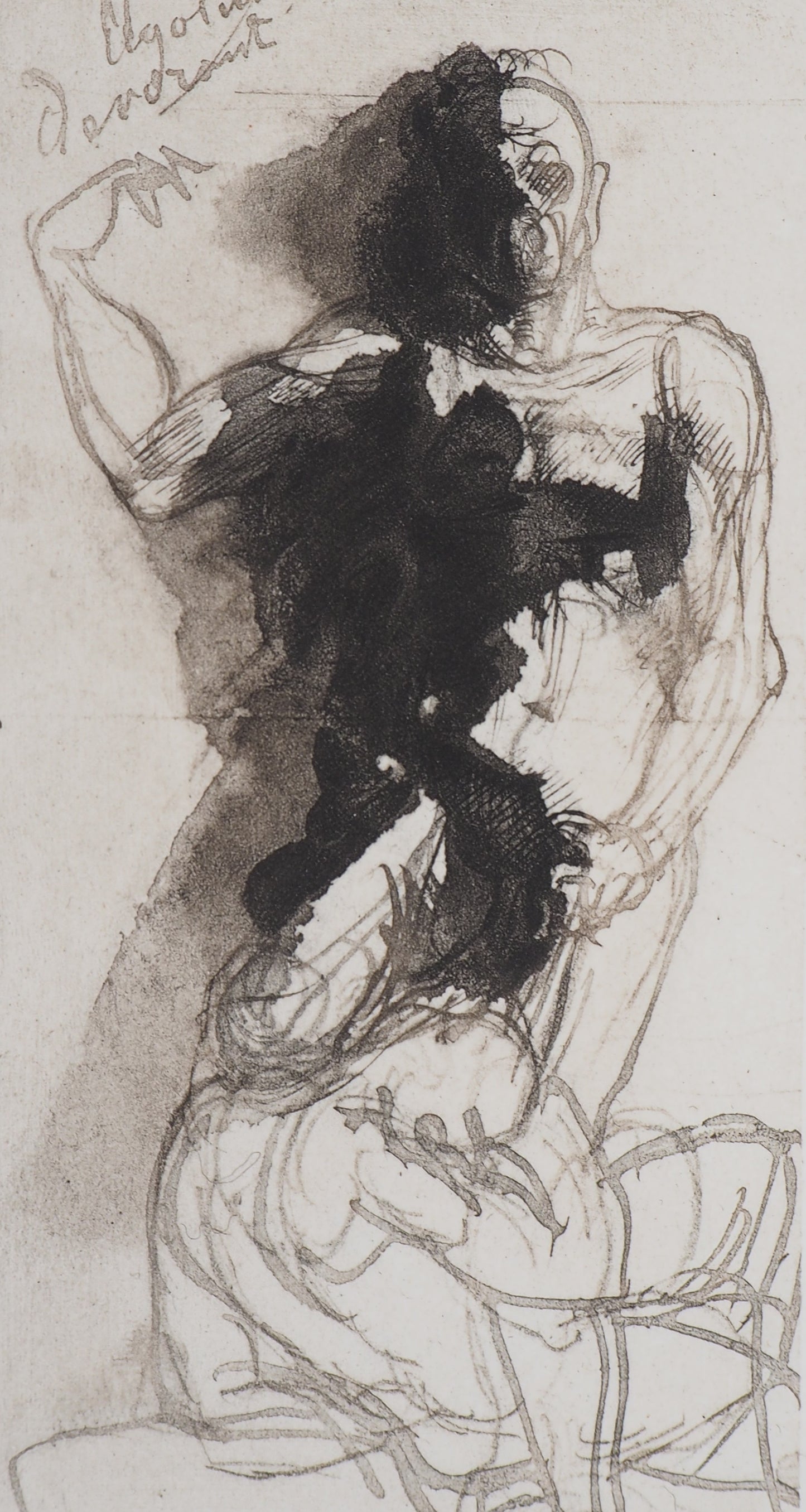 Auguste RODIN : Ugolin raconte au Dante - Gravure