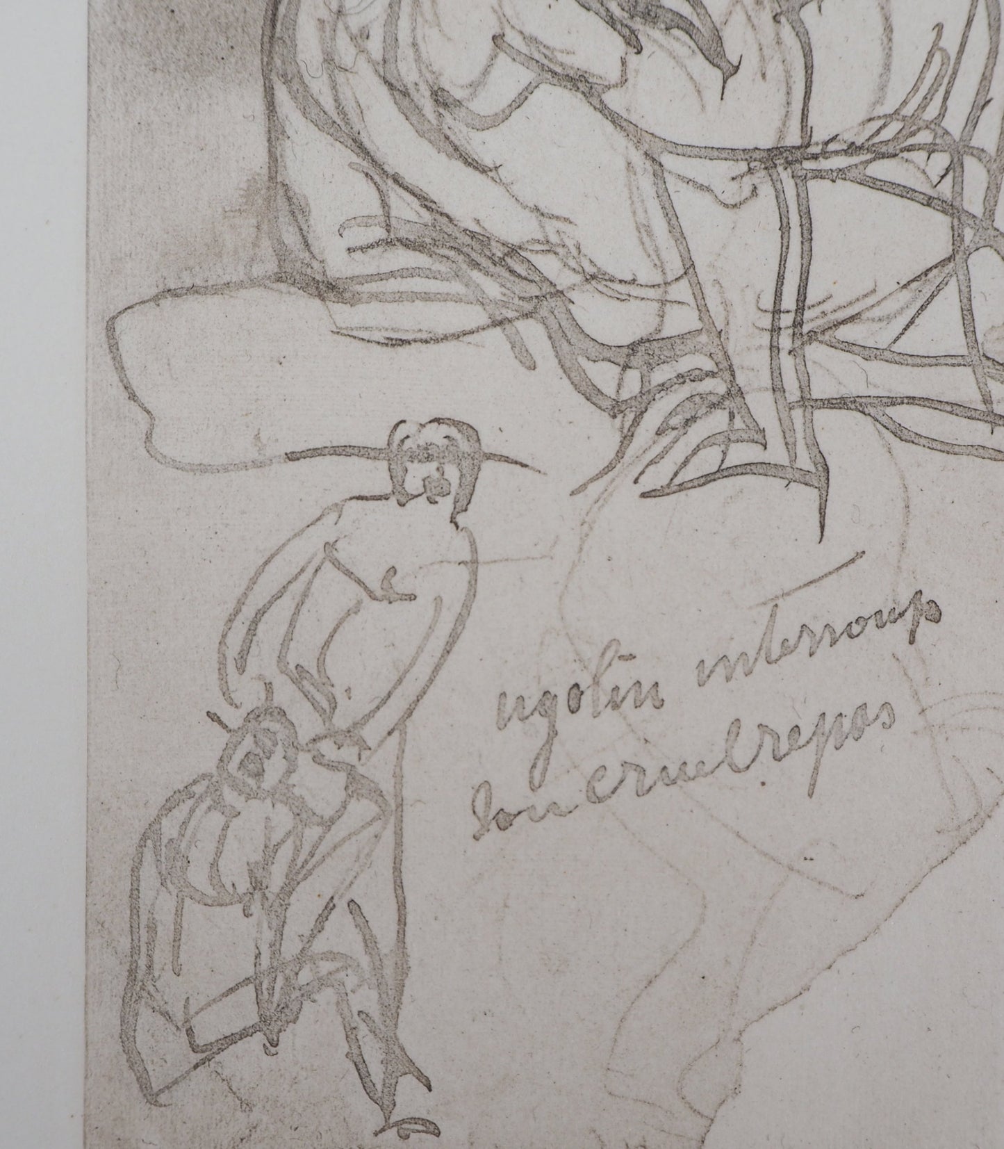 Auguste RODIN : Ugolin raconte au Dante - Gravure