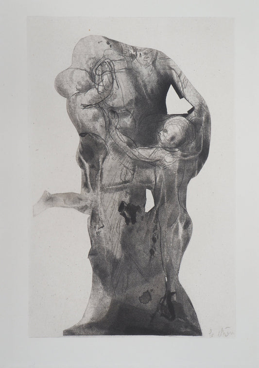 Auguste RODIN : Ugolin emprisonné - Gravure