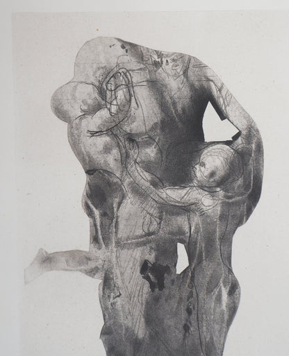 Auguste RODIN : Ugolin emprisonné - Gravure