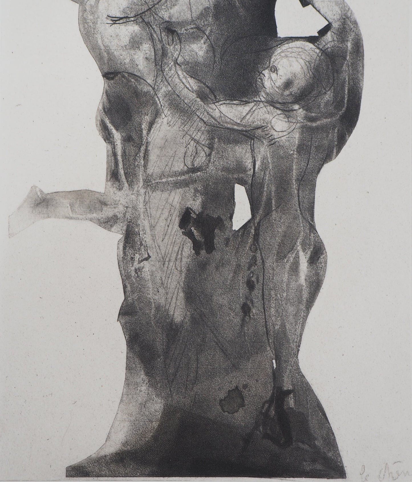Auguste RODIN : Ugolin emprisonné - Gravure