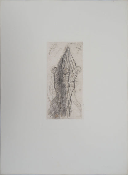 Auguste RODIN : Groupe de damnés suspendus par les bras - Gravure