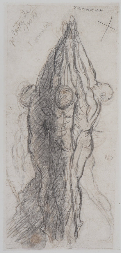 Auguste RODIN : Groupe de damnés suspendus par les bras - Gravure