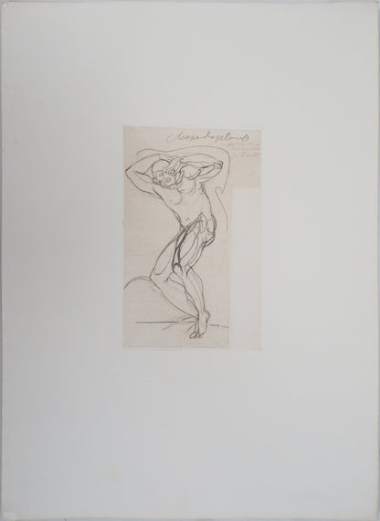 Auguste RODIN : Damné sous une chape de plomb - Gravure