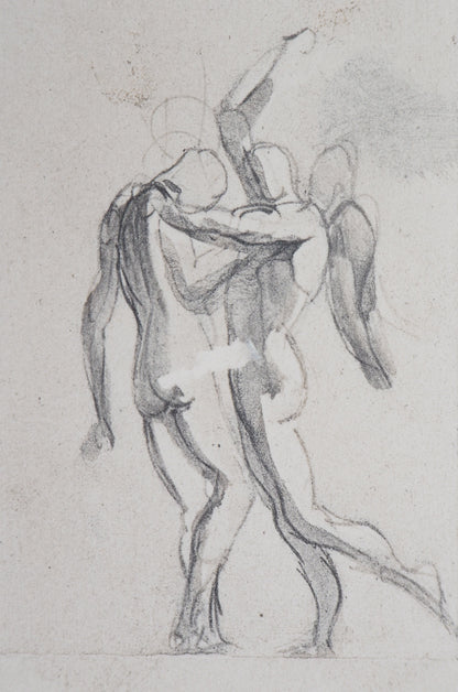 Auguste RODIN : Ombres et Lutte de Jacob avec l'ange - Gravure