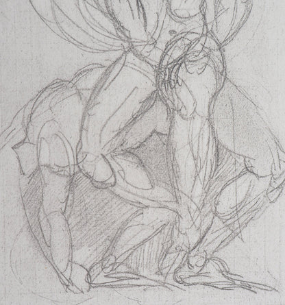 Auguste RODIN : Ombres et Lutte de Jacob avec l'ange - Gravure