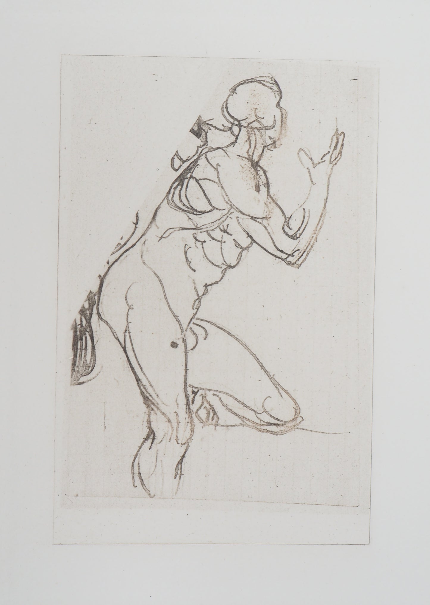 Auguste RODIN : Etudes pour la Tragédies - Gravure