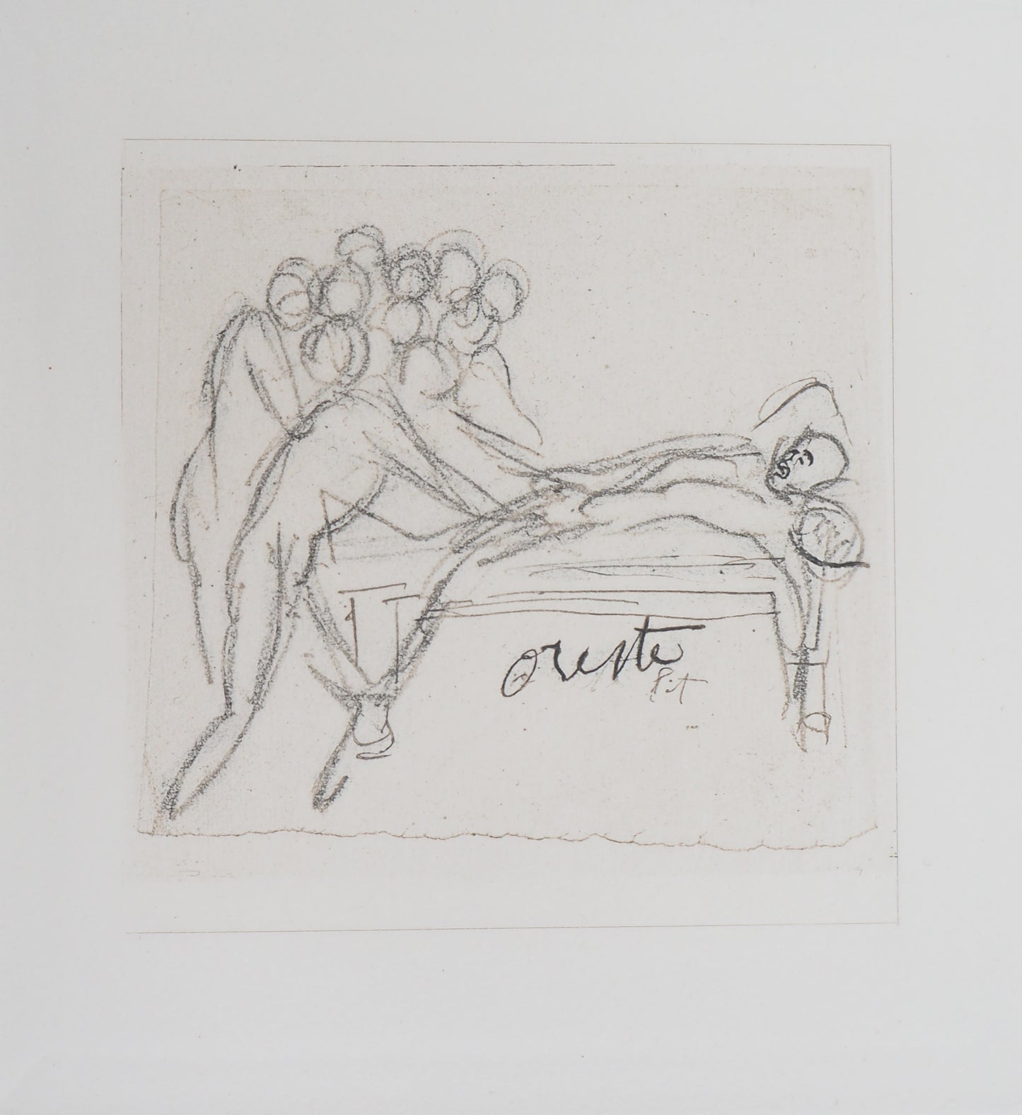 Auguste RODIN : Etudes pour la Tragédies - Gravure