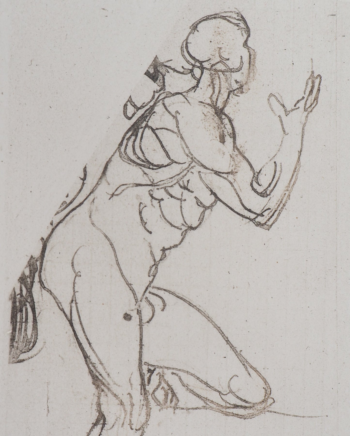 Auguste RODIN : Etudes pour la Tragédies - Gravure