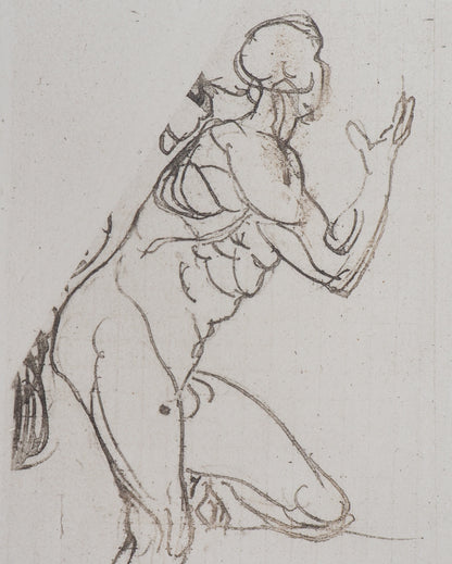Auguste RODIN : Etudes pour la Tragédies - Gravure
