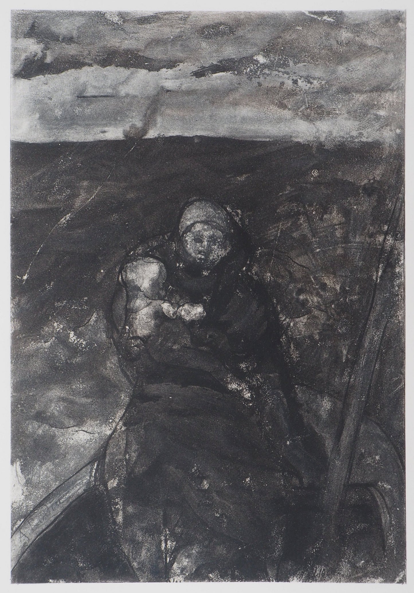 Auguste RODIN :  La barque de Caron - Gravure