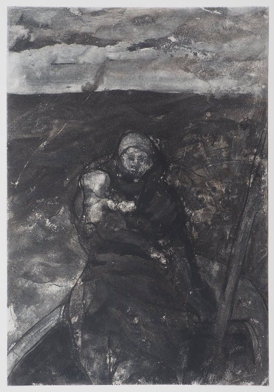 Auguste RODIN :  La barque de Caron - Gravure