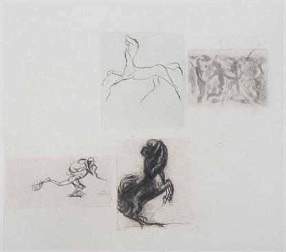 Auguste RODIN : Quatre études - Gravure