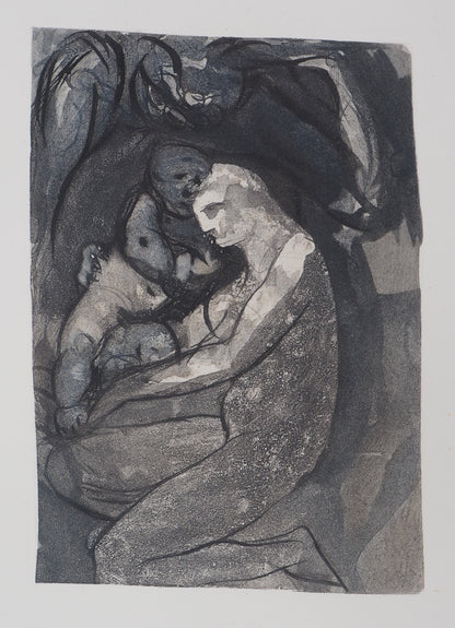 Auguste RODIN : Mère et enfant - Gravure