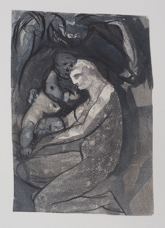 Auguste RODIN : Mère et enfant - Gravure