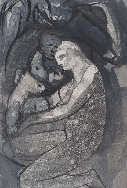 Auguste RODIN : Mère et enfant - Gravure