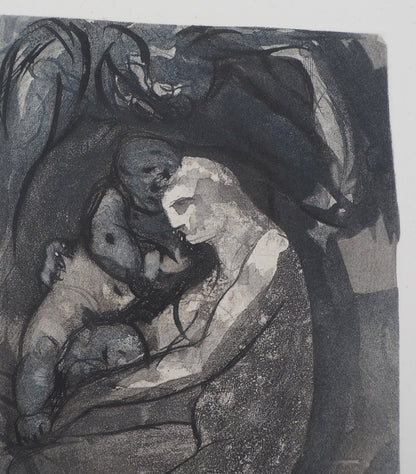 Auguste RODIN : Mère et enfant - Gravure