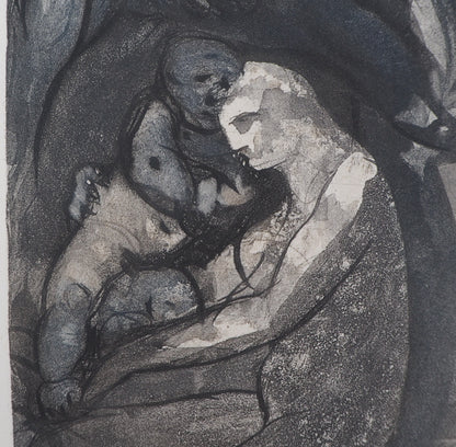 Auguste RODIN : Mère et enfant - Gravure