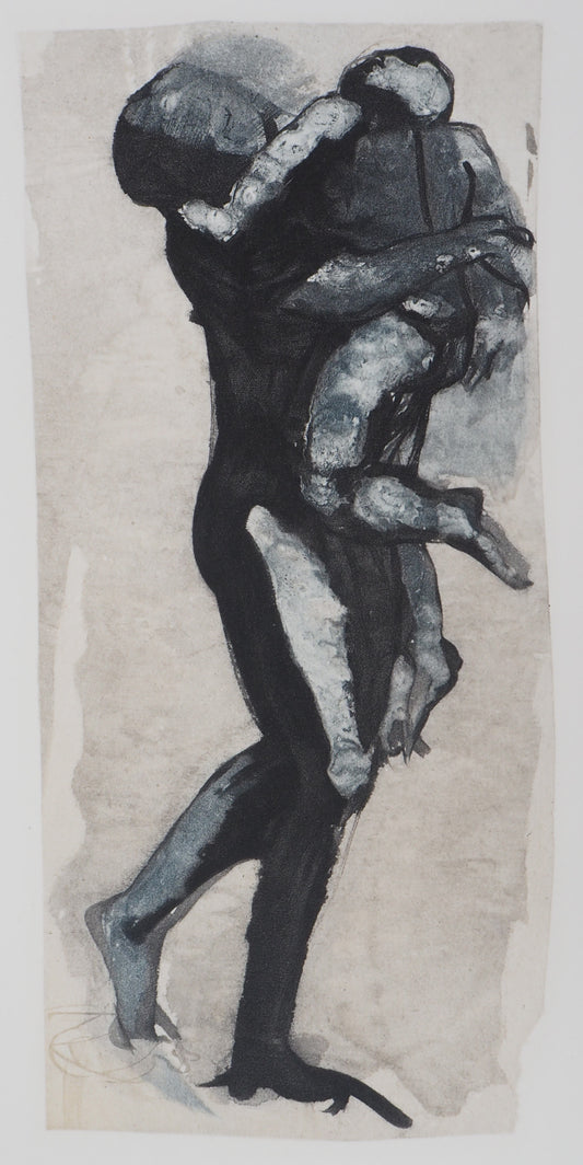 Auguste RODIN :  L’enfant à la sieste - Gravure