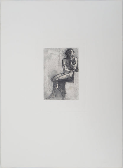 Auguste RODIN : Homme assis - Gravure