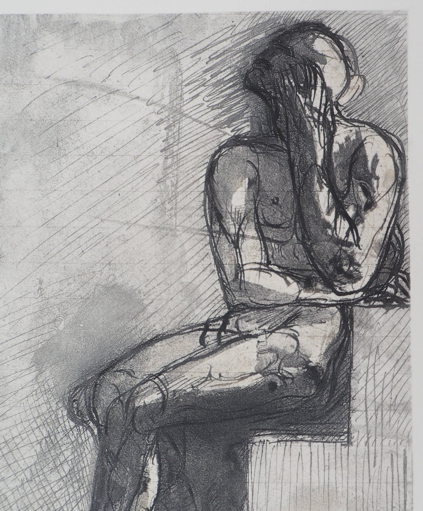 Auguste RODIN : Homme assis - Gravure