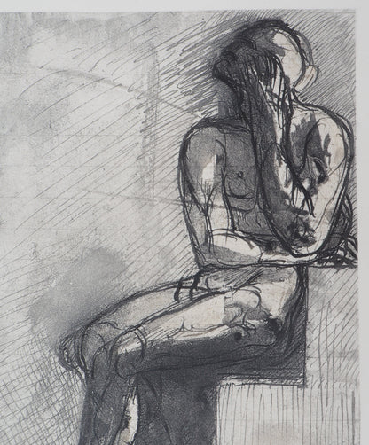 Auguste RODIN : Homme assis - Gravure