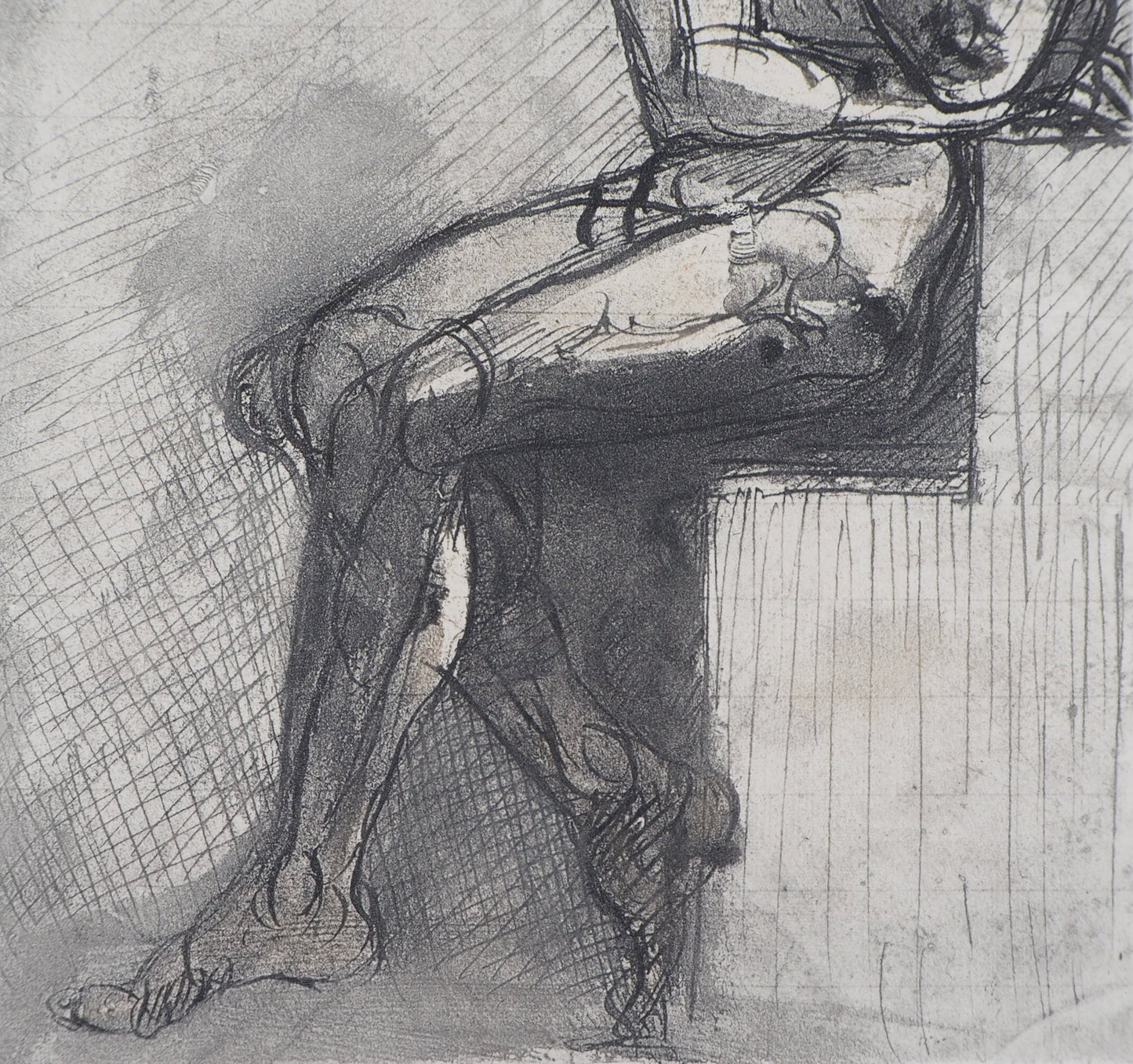 Auguste RODIN : Homme assis - Gravure