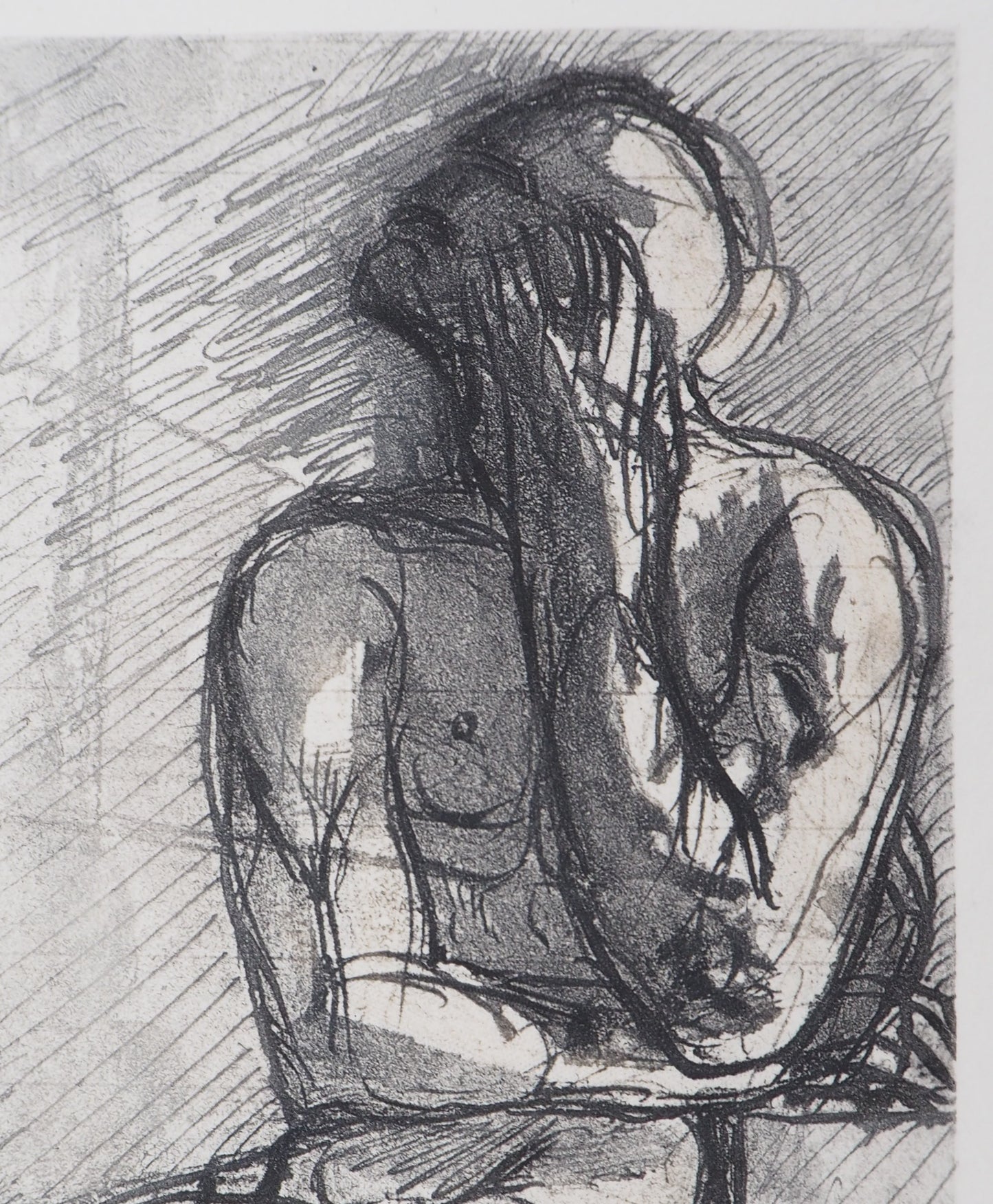 Auguste RODIN : Homme assis - Gravure