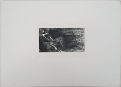 Auguste RODIN : Femme et enfant allongés - Gravure