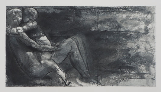 Auguste RODIN : Femme et enfant allongés - Gravure