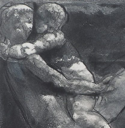 Auguste RODIN : Femme et enfant allongés - Gravure