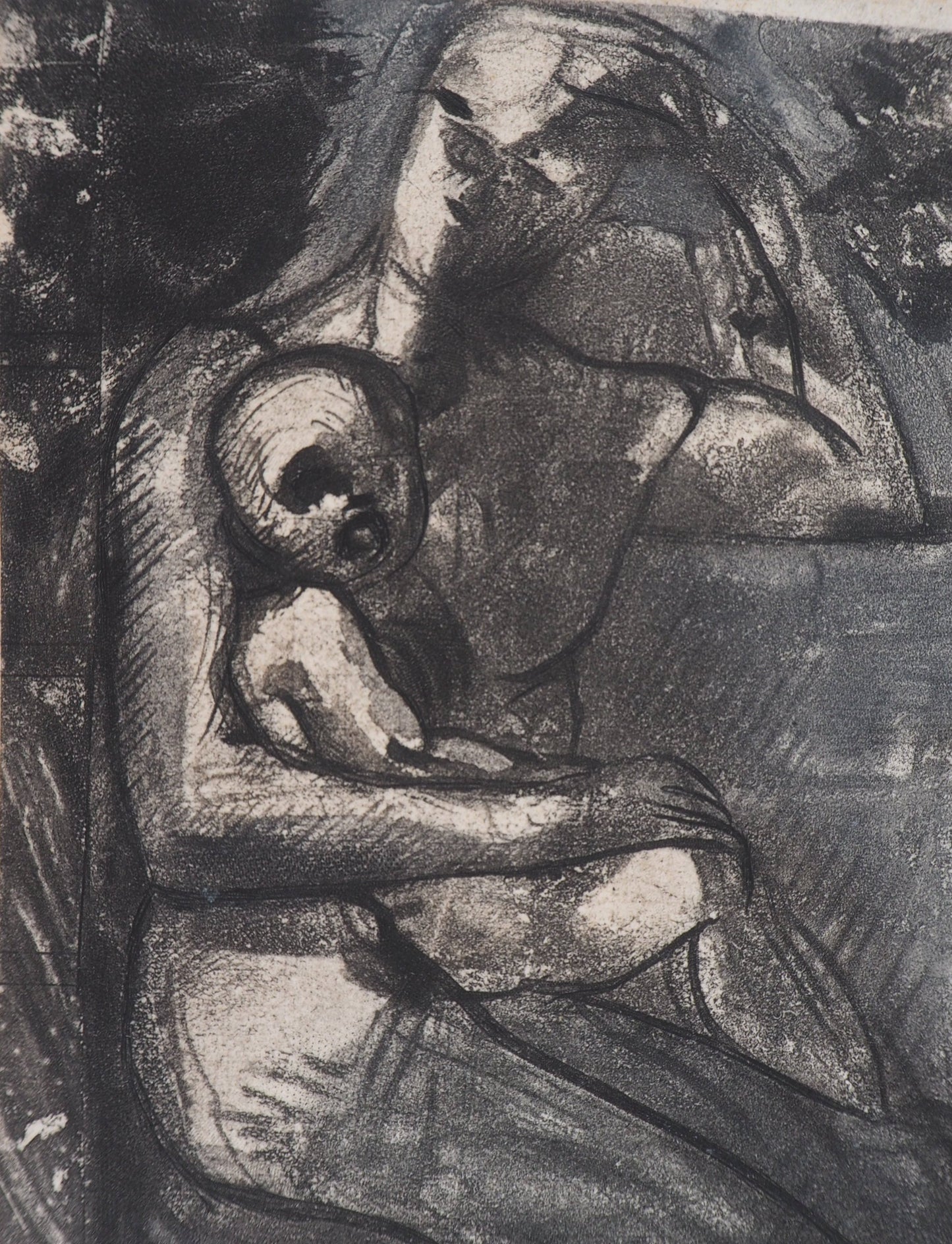 Auguste RODIN : Mère et fils - Gravure