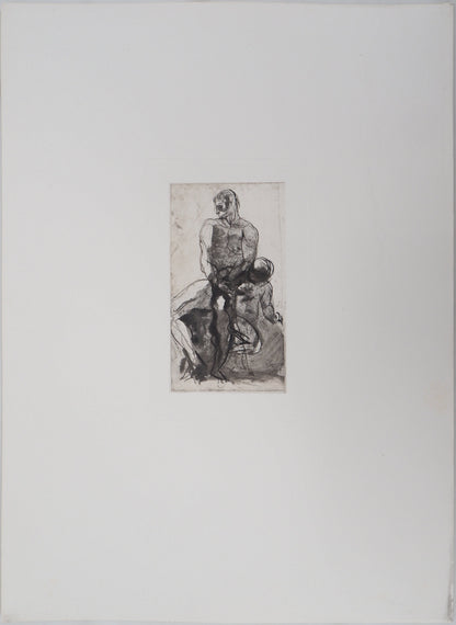 Auguste RODIN : Père et enfant - Gravure