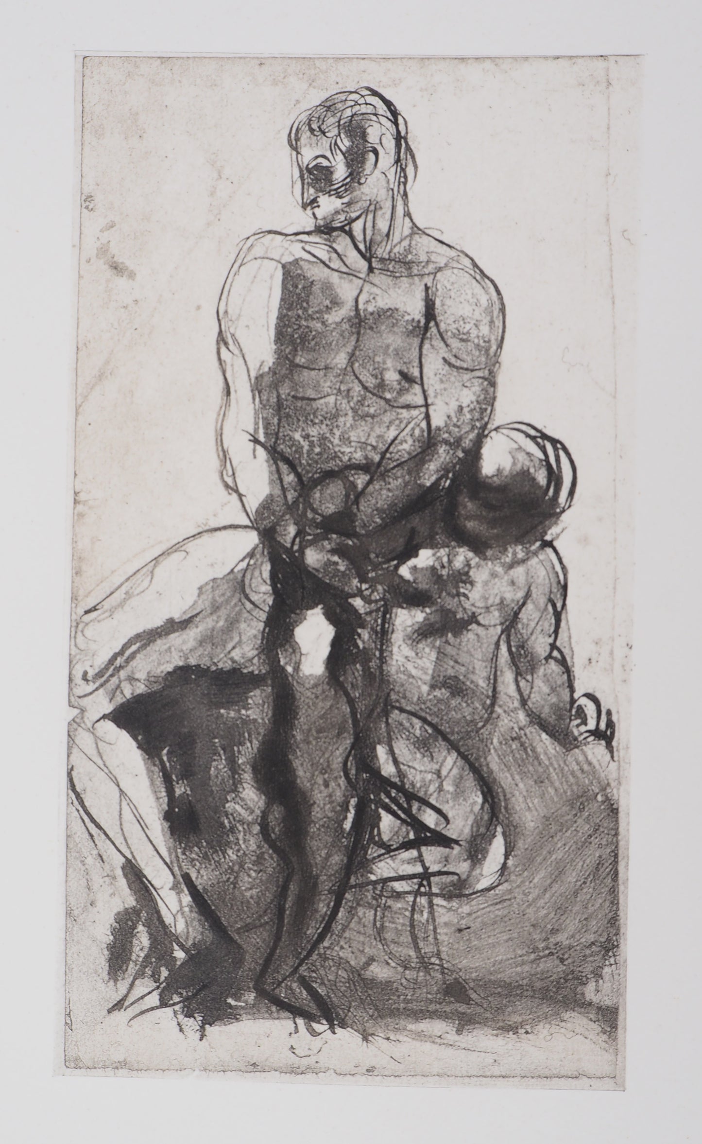 Auguste RODIN : Père et enfant - Gravure