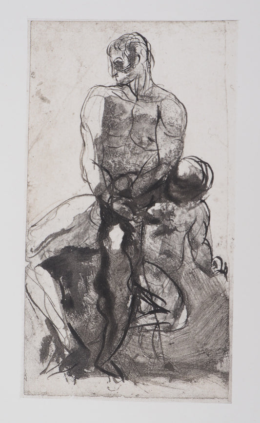 Auguste RODIN : Père et enfant - Gravure