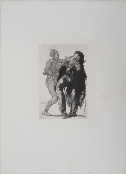 Auguste RODIN : Etude Pastorale - Gravure