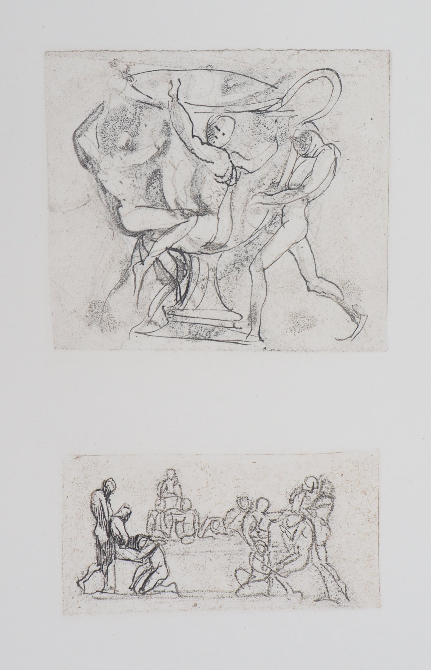 Auguste RODIN :  Vénus, étude de vase et bas-relief - Gravure