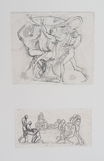 Auguste RODIN :  Vénus, étude de vase et bas-relief - Gravure