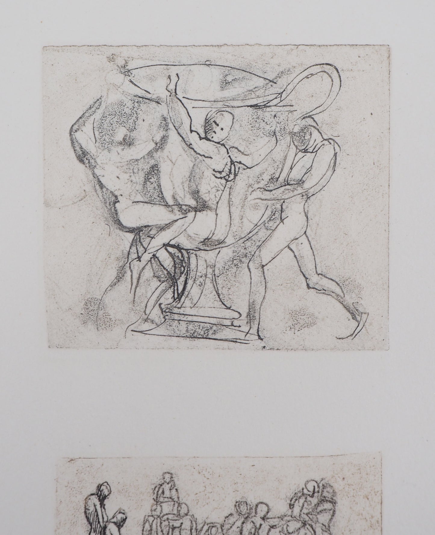 Auguste RODIN :  Vénus, étude de vase et bas-relief - Gravure