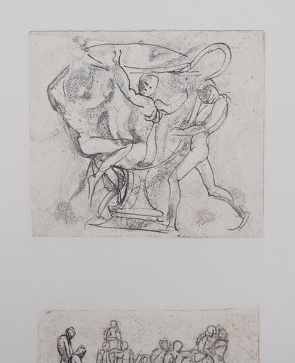 Auguste RODIN :  Vénus, étude de vase et bas-relief - Gravure