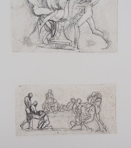 Auguste RODIN :  Vénus, étude de vase et bas-relief - Gravure