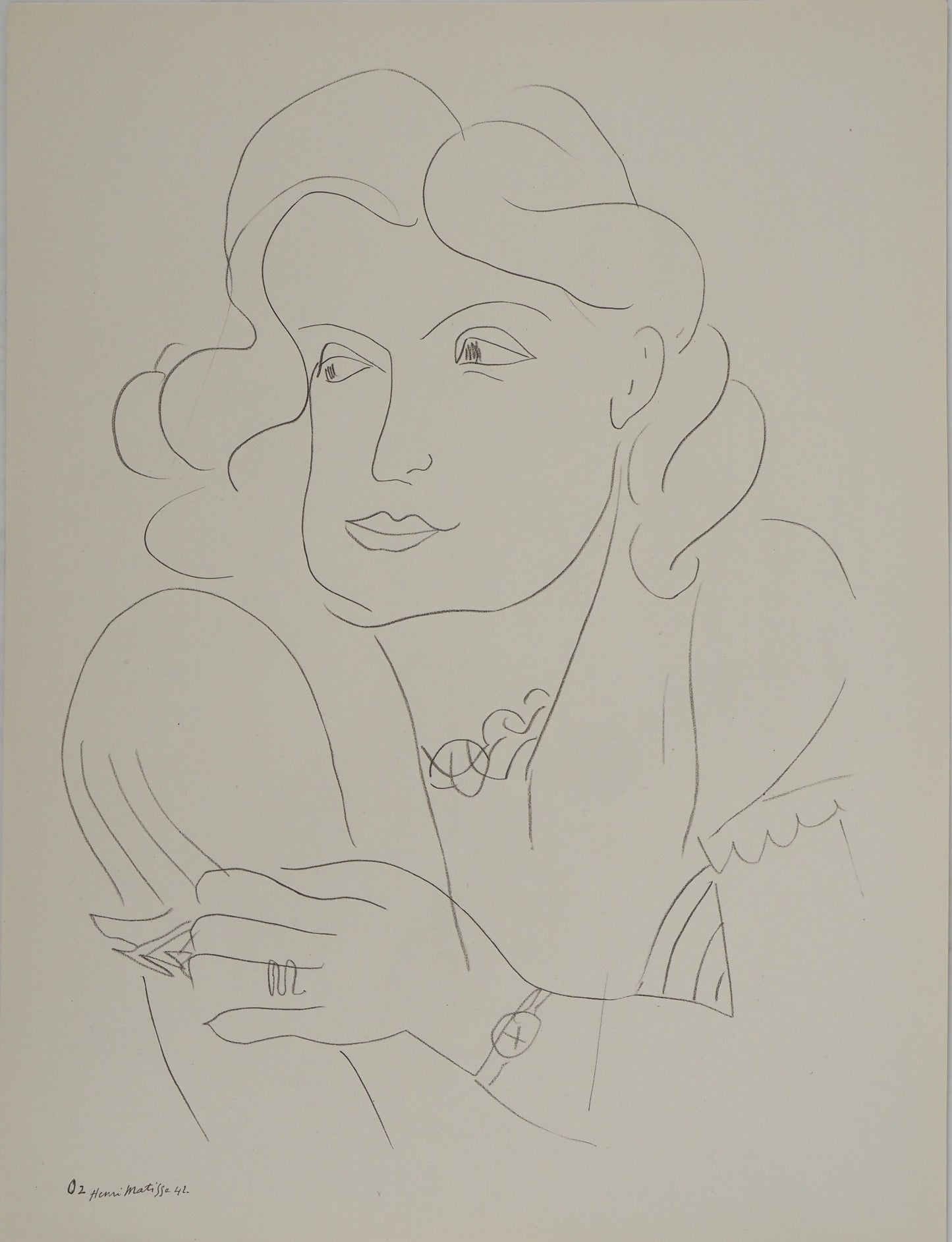 Henri MATISSE : La muse distraite - Lithographie signée